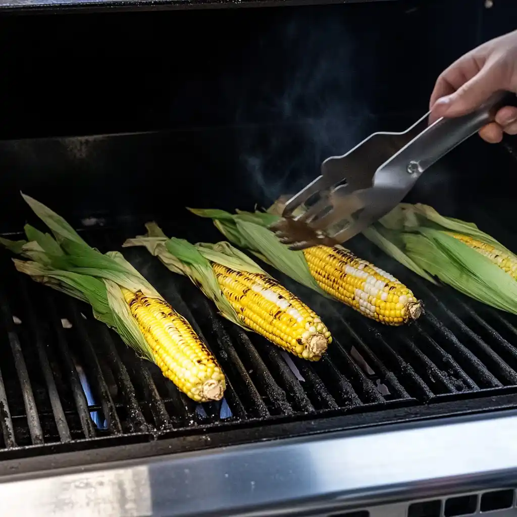 Place soaked corn directly on the grill