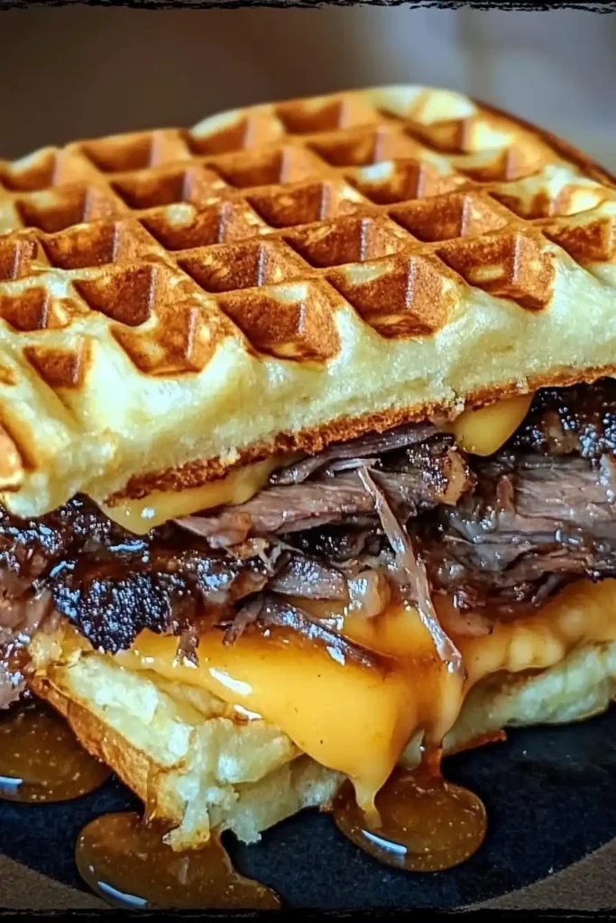 Bourbon-Maple Brisket Grilled Cheese Wafflewich