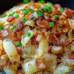 Fried Cabbage with Bacon Onion and Garlic