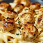 Garlic Butter Chicken Bites with Creamy Parmesan Pasta