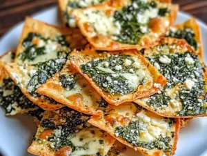 Mediterranean Spinach and Feta Cheese Crisps