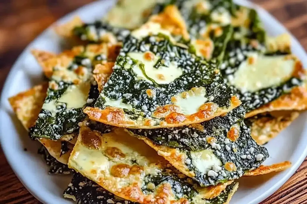 Mediterranean Spinach and Feta Cheese Crisps