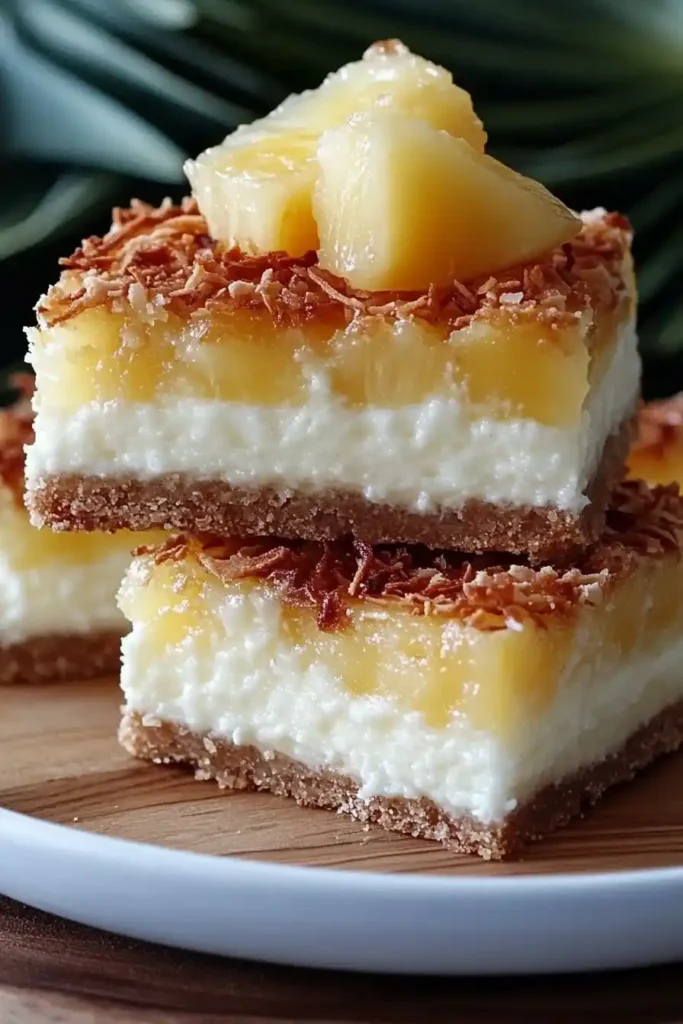 Pineapple Coconut Cheesecake Bars