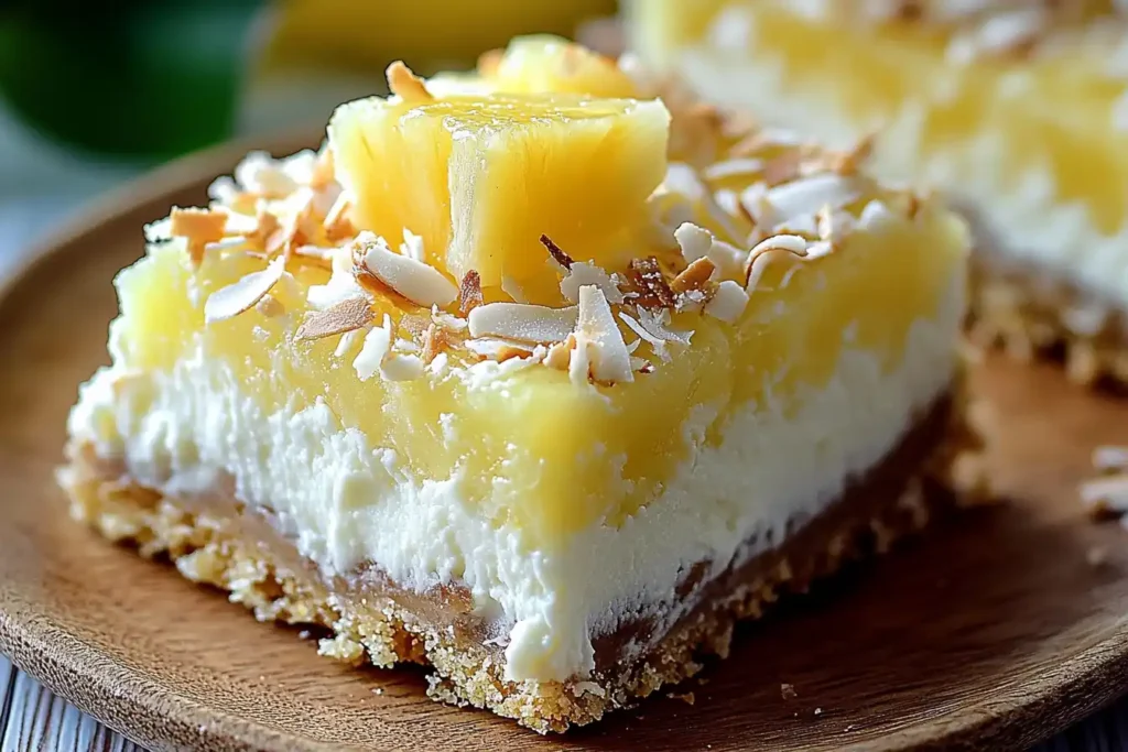 Pineapple Coconut Cheesecake Bars