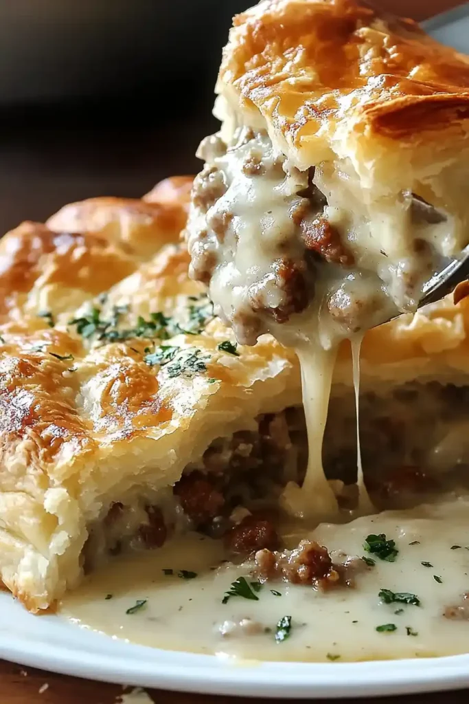 Sausage Gravy Puff Pie