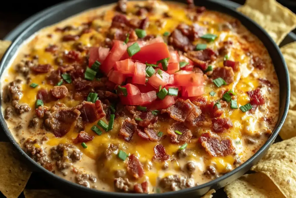 Bacon Cheeseburger Queso Dip
