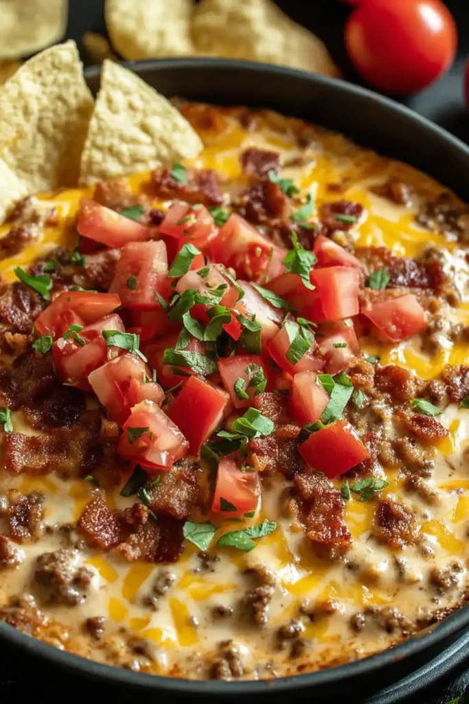 Bacon Cheeseburger Queso Dip