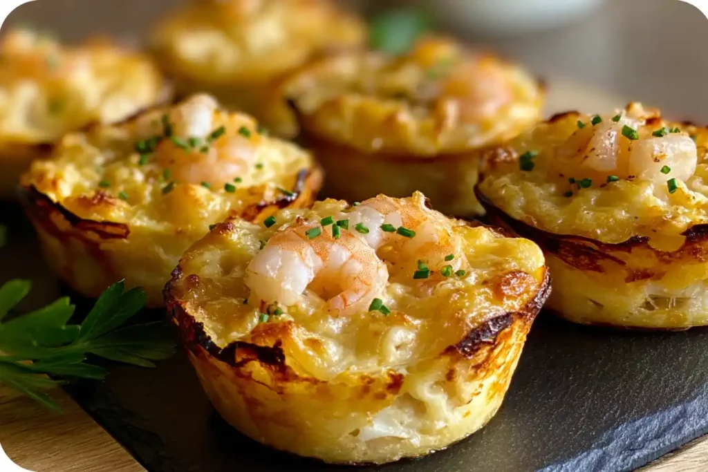 Cheddar Crab and Shrimp Mini Quiches