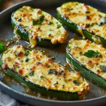 Cheesy Garlic Zucchini Steaks