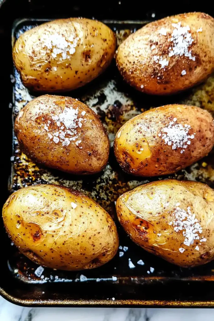 Roasted Potatoes sprinkled with salt