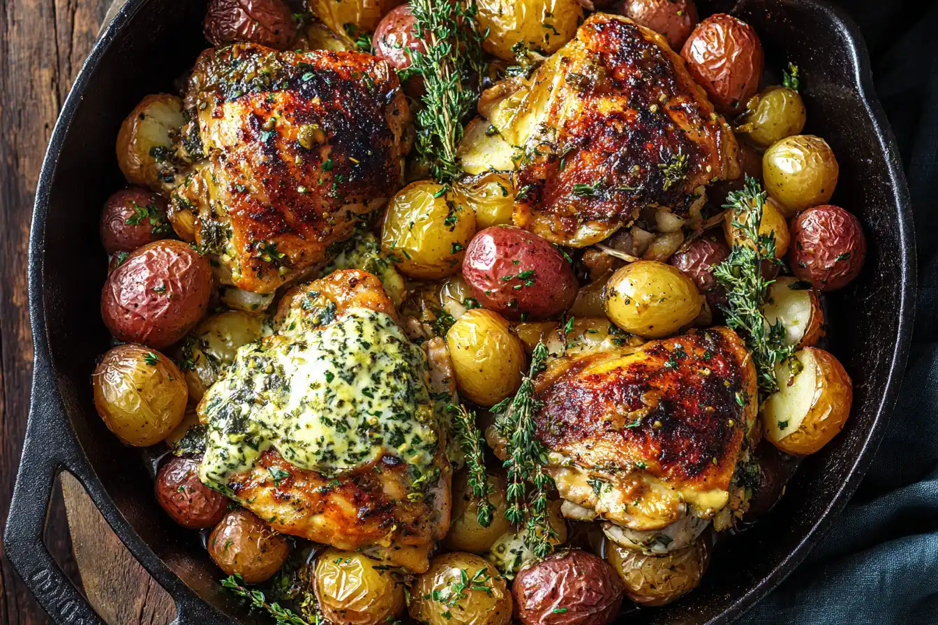 One-Pan Cowboy Garlic Chicken & Potatoes Skillet