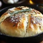 Rustic No Knead Rosemary Garlic Bread