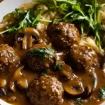 Salisbury Steak Meatballs with Mushroom Gravy