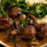 Salisbury Steak Meatballs with Mushroom Gravy