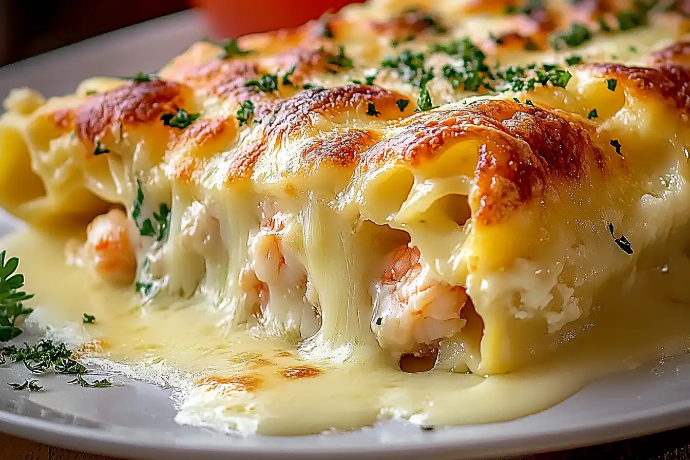 Shrimp and Crab Alfredo Lasagna Roll-Ups