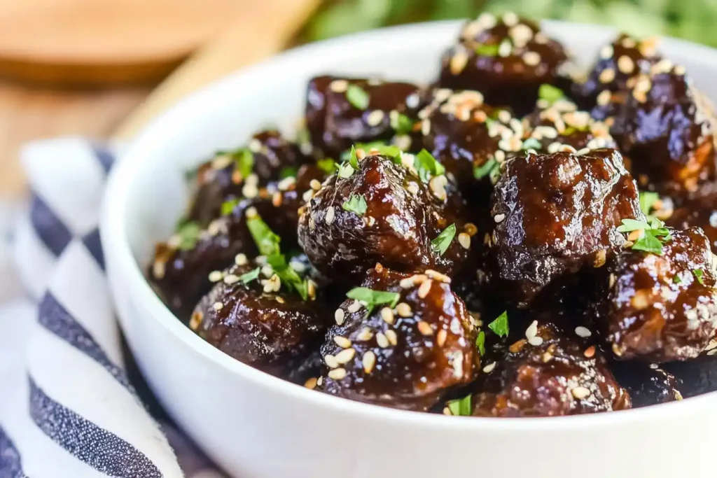 Slow Cooker Honey Garlic Steak Bites