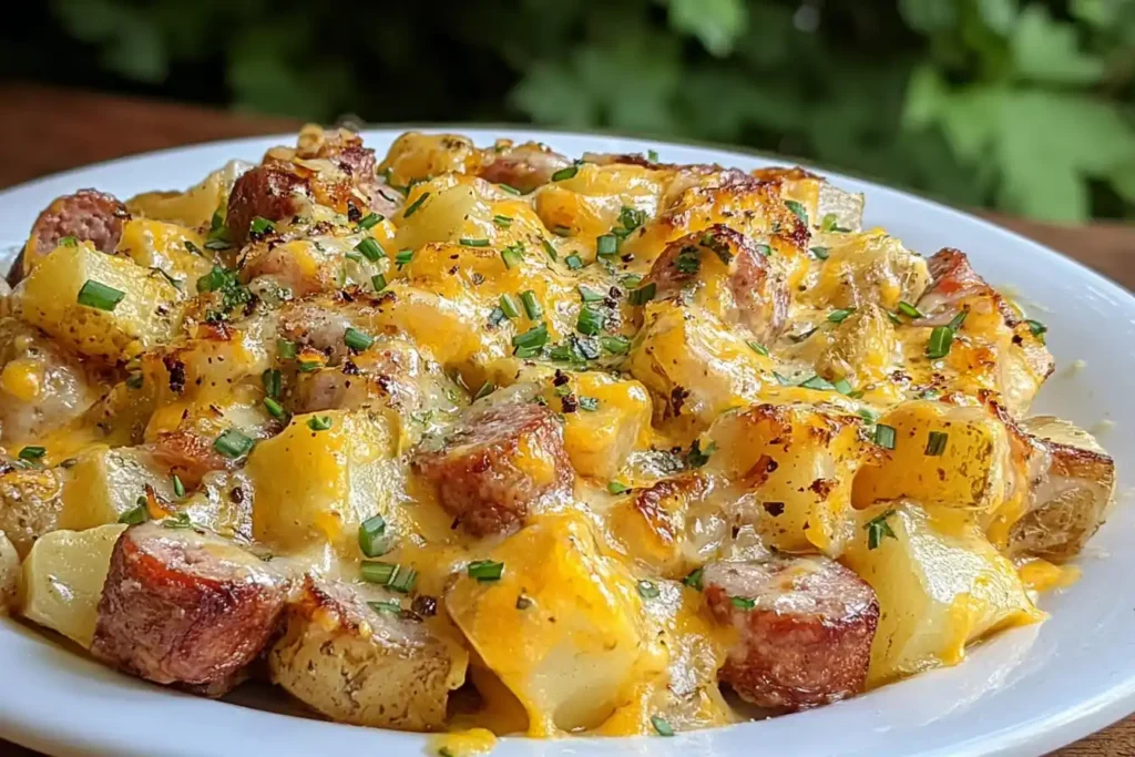 Cheesy Ranch Potatoes and Smoked Sausage