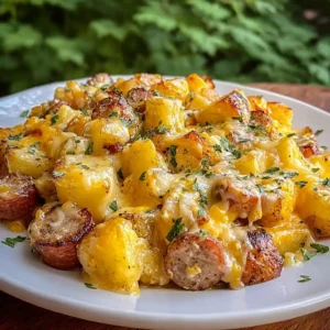 Cheesy Ranch Potatoes and Smoked Sausage