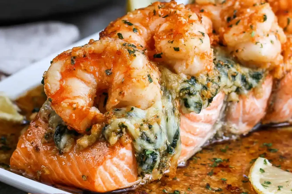 Crab and Shrimp Stuffed Salmon