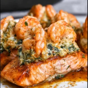 Crab and Shrimp Stuffed Salmon