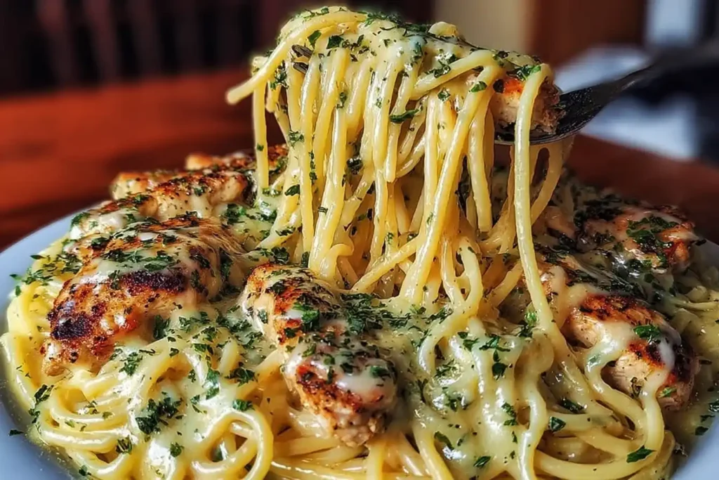 Creamy Cajun Chicken Spaghetti with Garlic Mozzarella Sauce