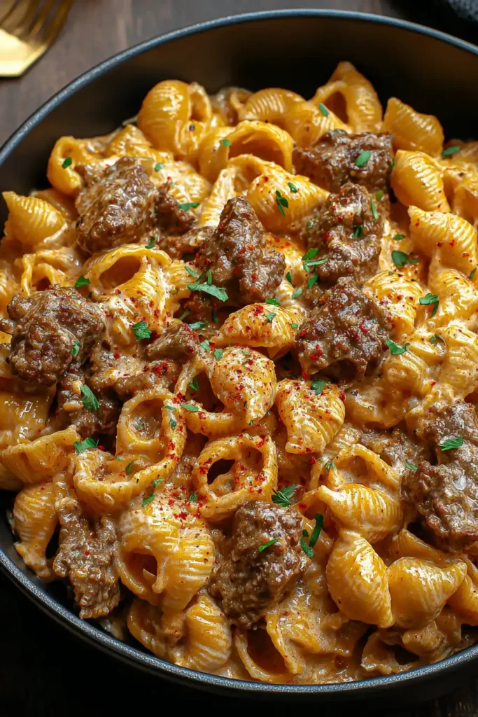 Creamy Paprika Steak Shells