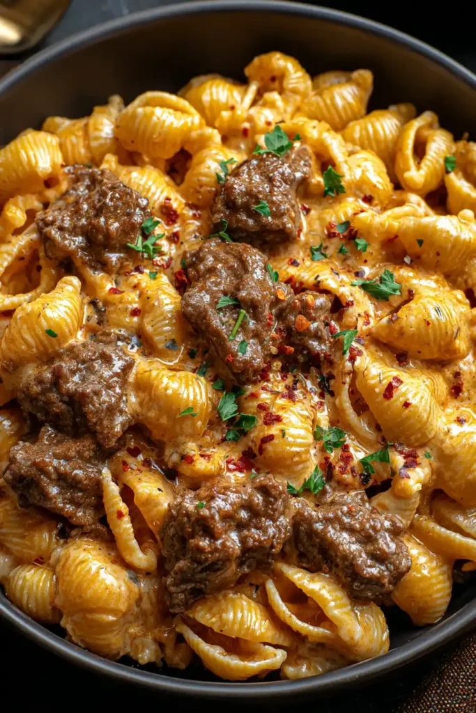 Creamy Paprika Steak Shells