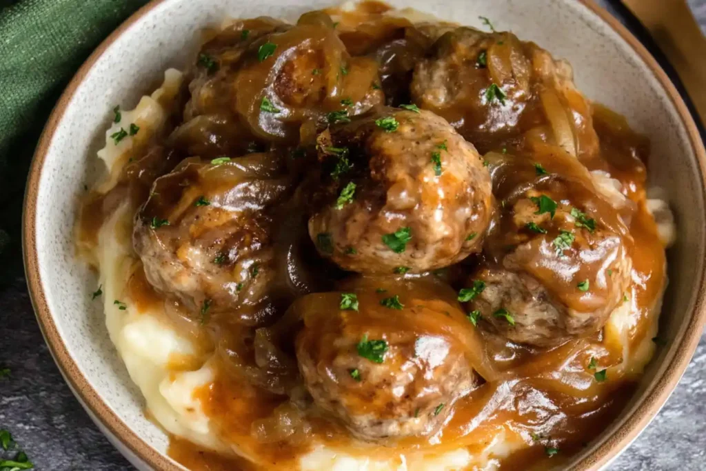Crock Pot French Onion Meatballs