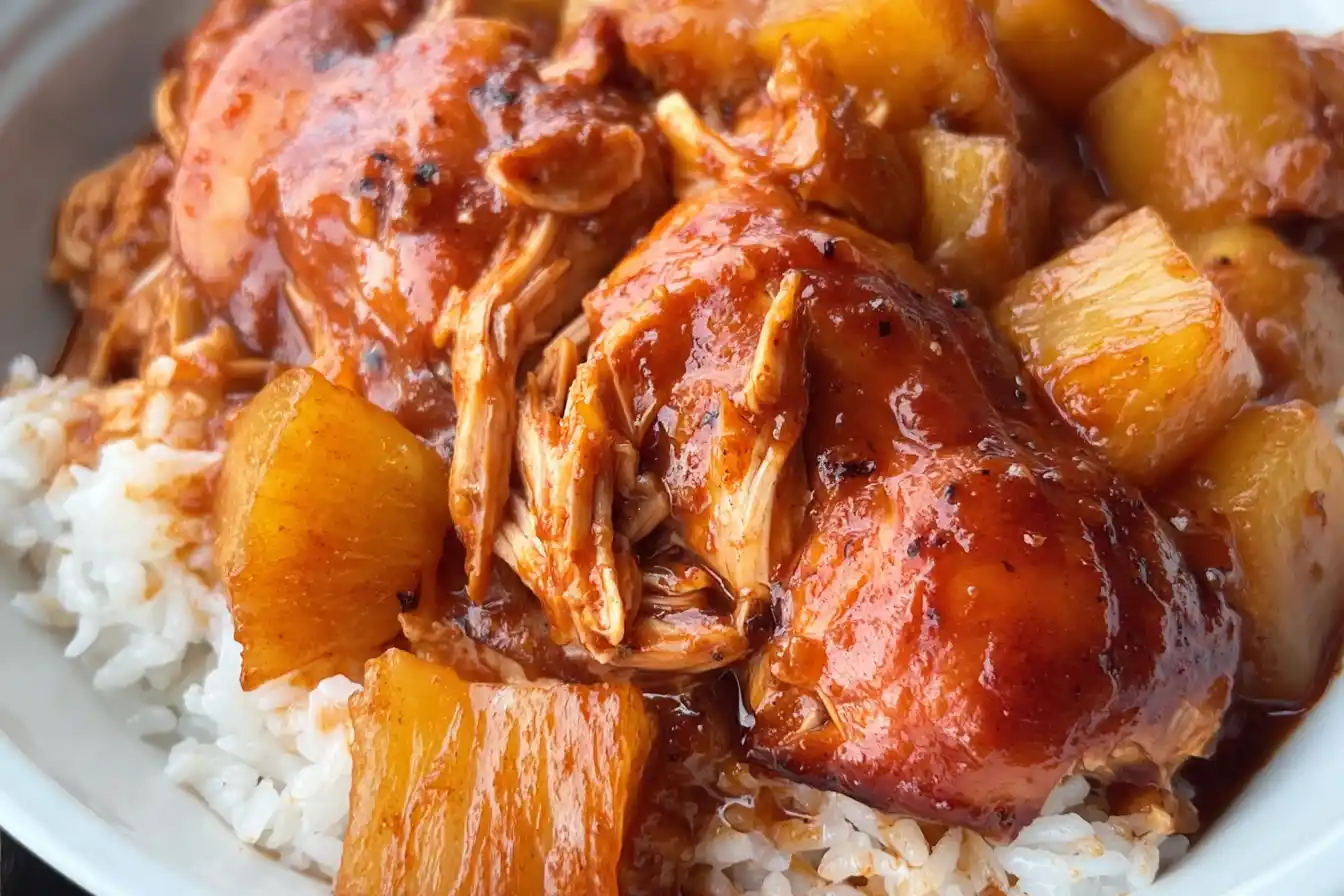 Crockpot Pineapple BBQ Chicken
