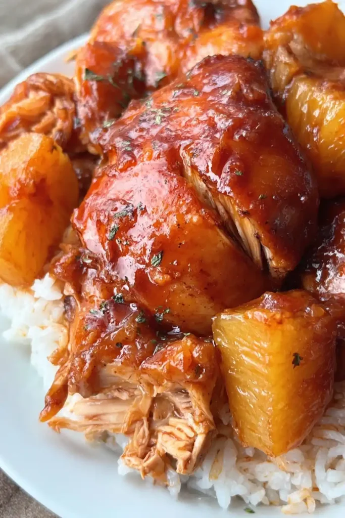 Crockpot Pineapple BBQ Chicken