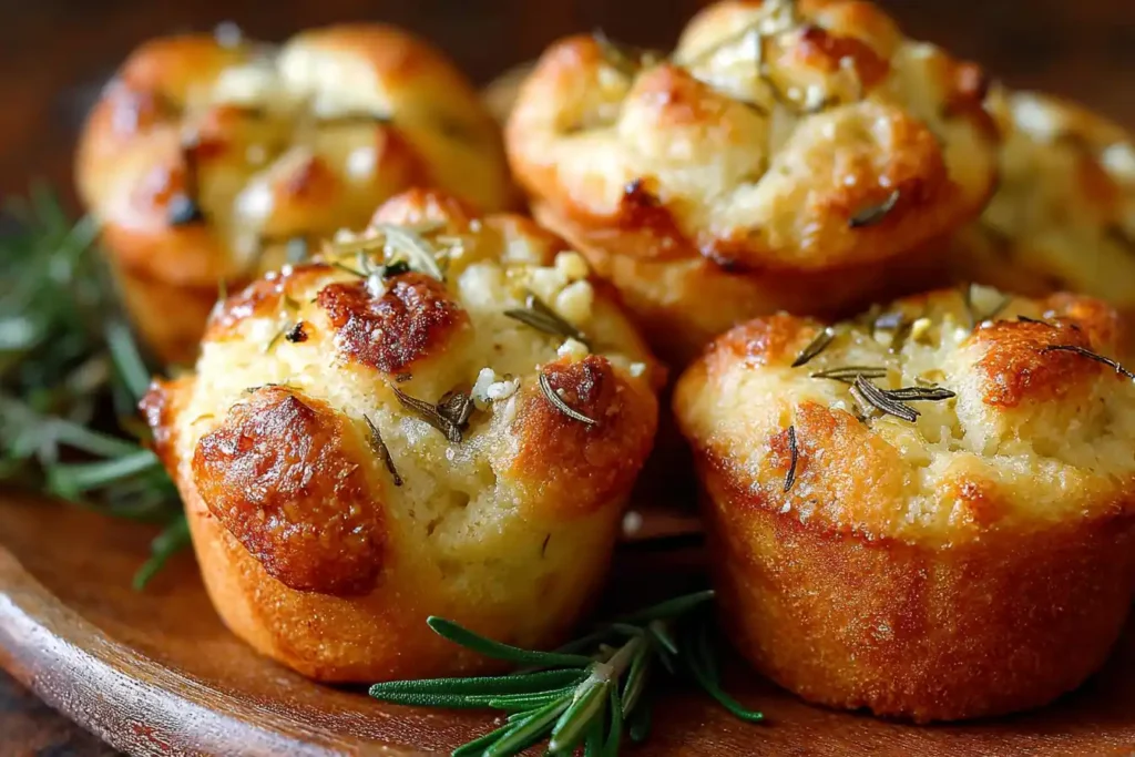Garlic Rosemary Focaccia Muffins
