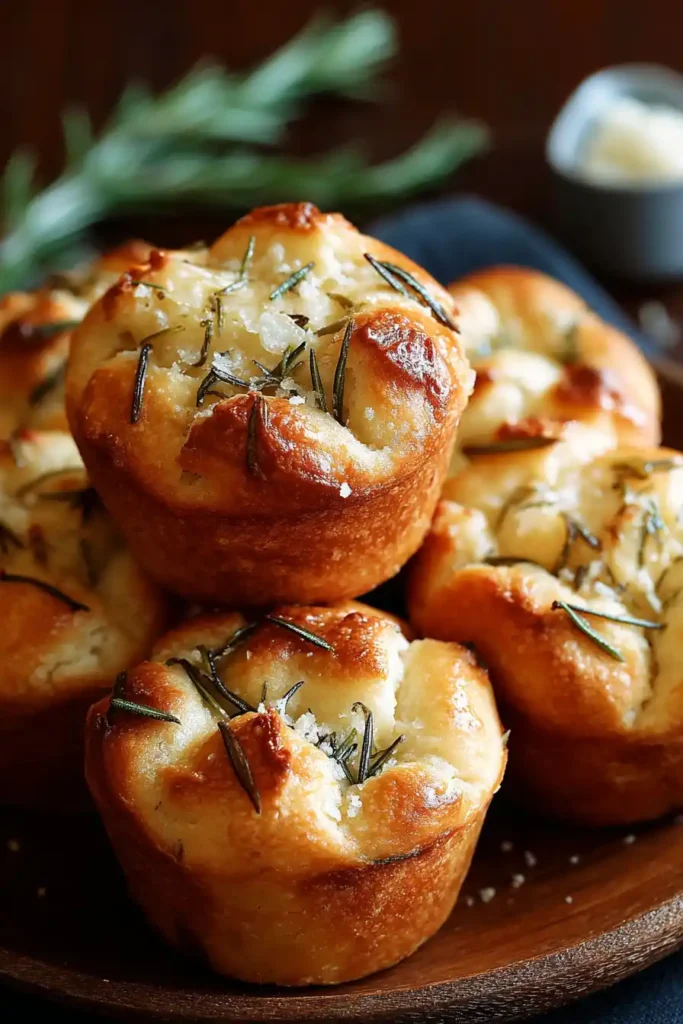 Garlic Rosemary Focaccia Muffins