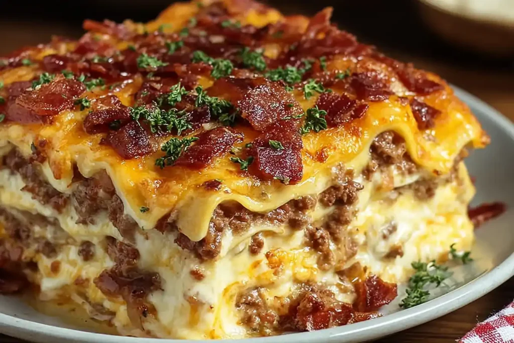 Parmesan Garlic Bacon Lasagna