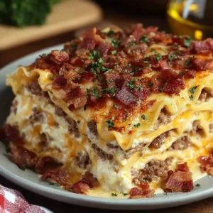 Parmesan Garlic Bacon Lasagna