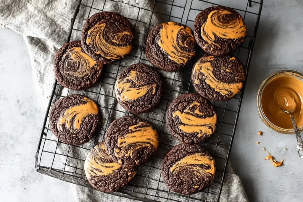 Peanut Butter Swirl Brownie Cookies
