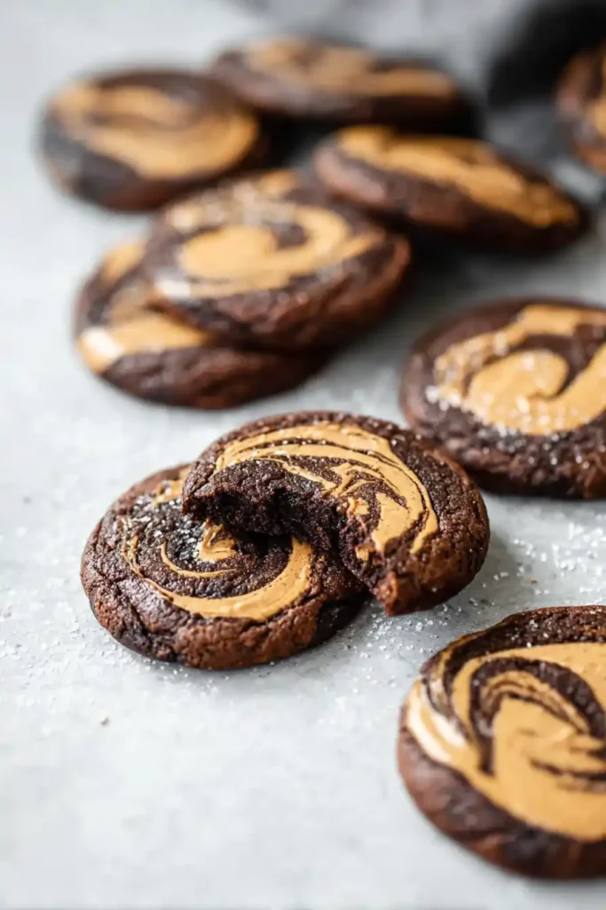 Peanut Butter Swirl Brownie Cookies
