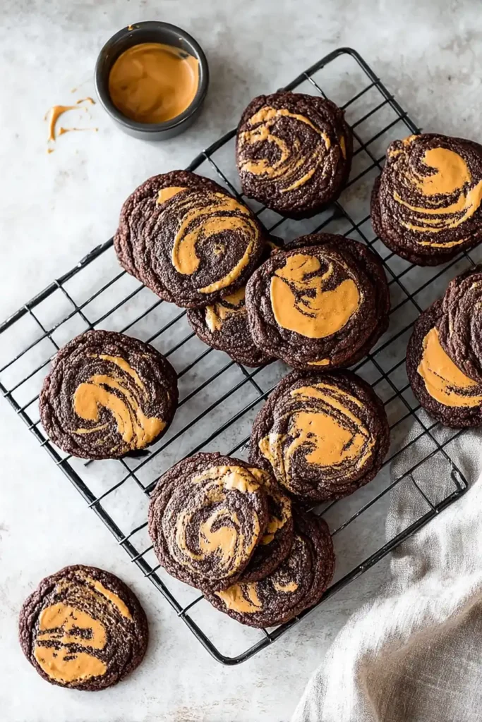 Peanut Butter Swirl Brownie Cookies