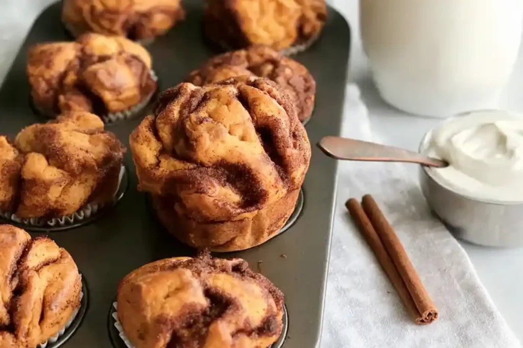 Pumpkin Cinnamon Roll Muffins