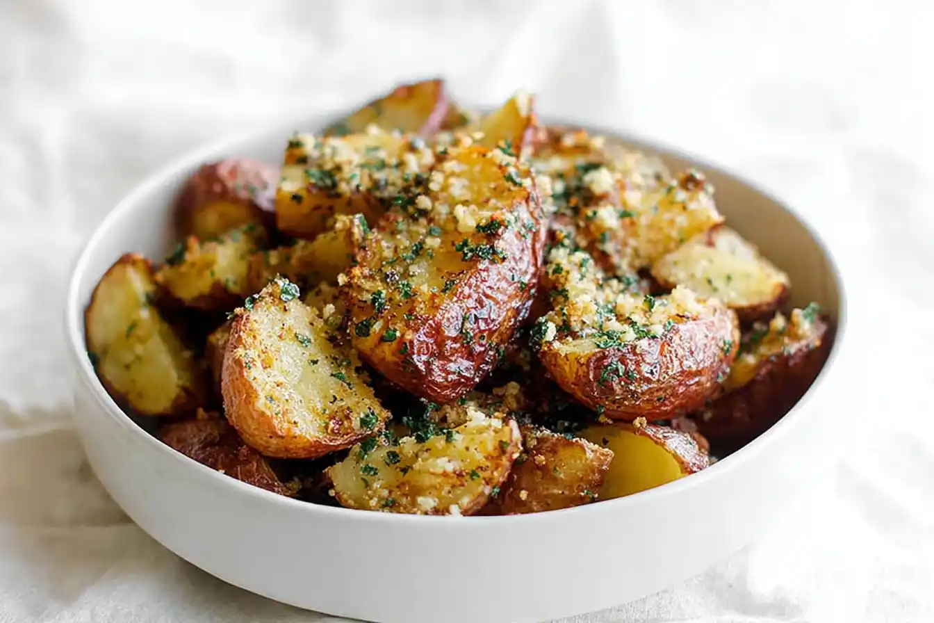 Roasted Garlic Butter Parmesan Potatoes