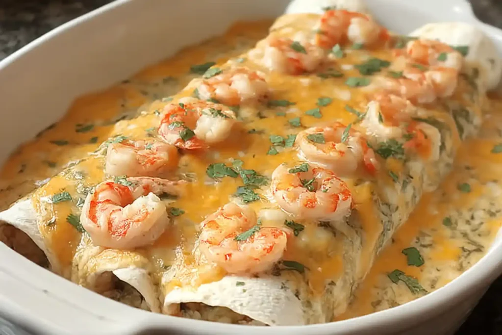 Shrimp Enchiladas with Cream Sauce