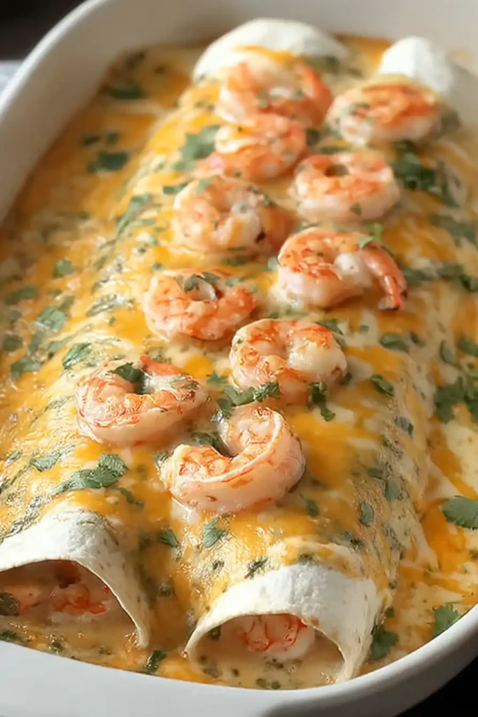 Shrimp Enchiladas with Cream Sauce