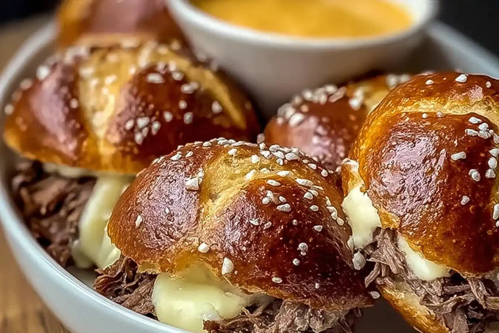 Smoked Brisket & Beer Cheese Pretzel Bombs