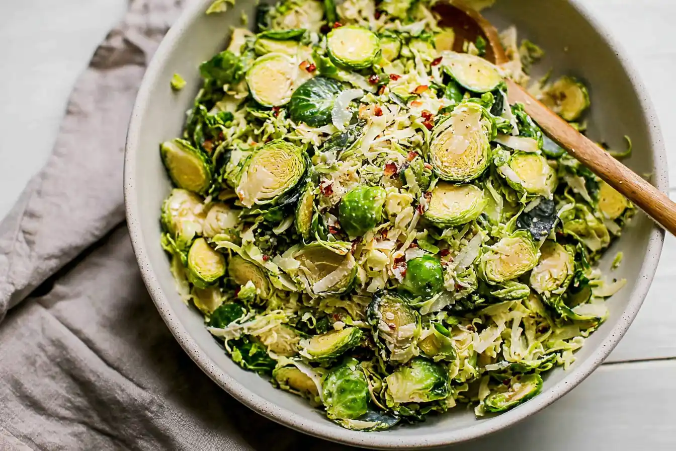 shaved brussel sprout salad