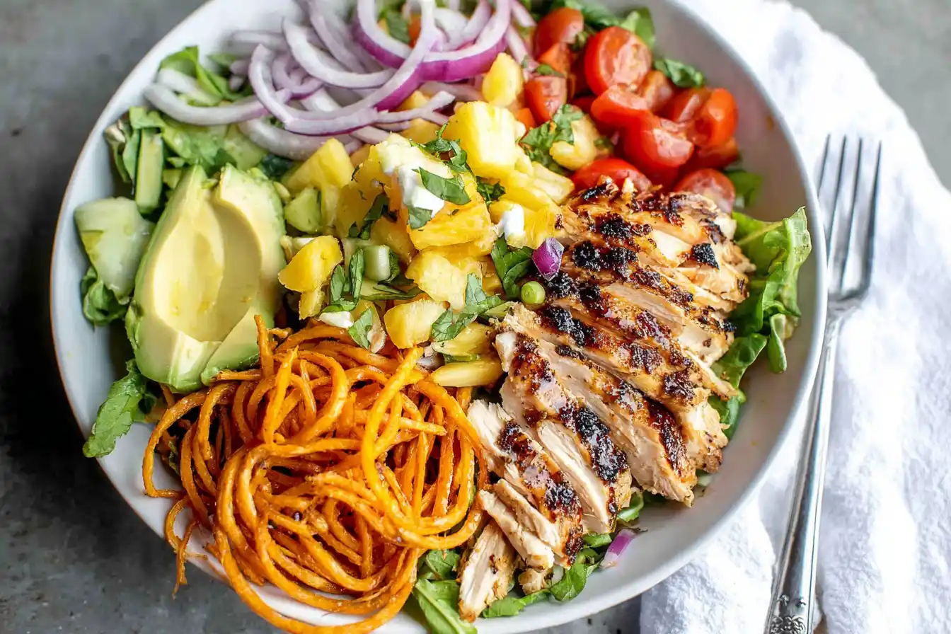15 minute Hawaiian Chicken Salad Bowl