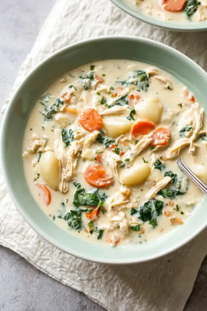 Creamy Crockpot Chicken Gnocchi Soup