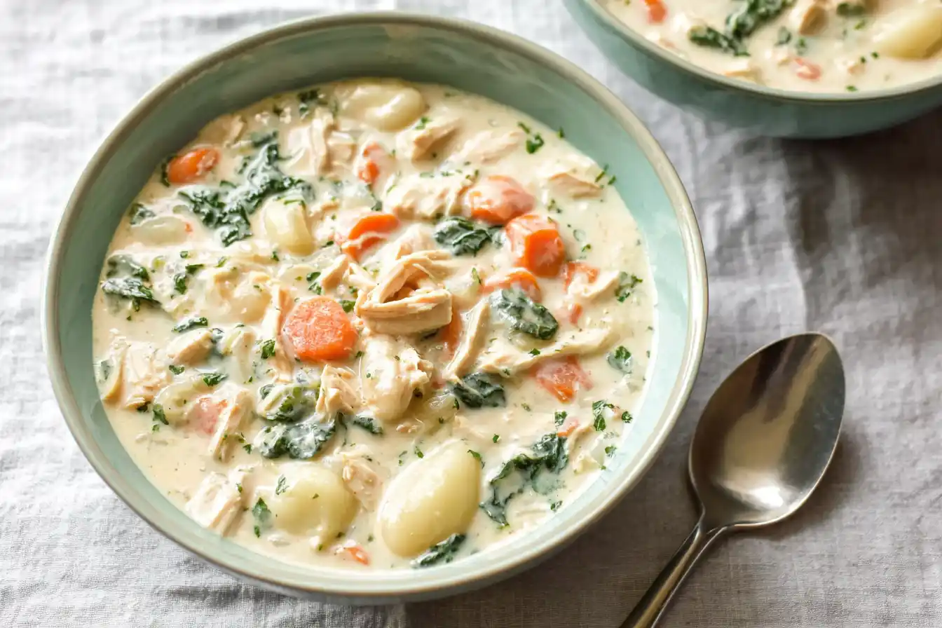 Creamy Crockpot Chicken Gnocchi Soup