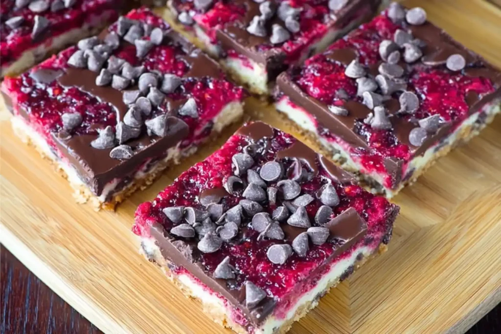 Dark Chocolate Raspberry Pie Bars