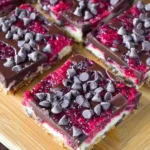 Dark Chocolate Raspberry Pie Bars