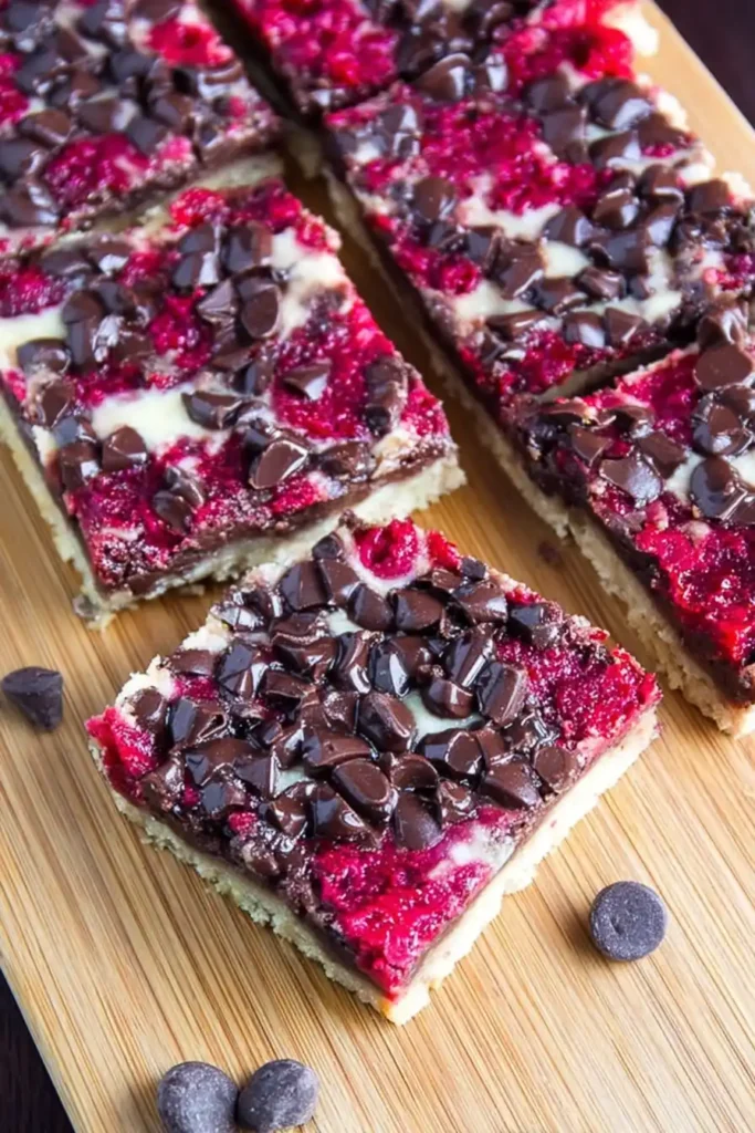 Dark Chocolate Raspberry Pie Bars