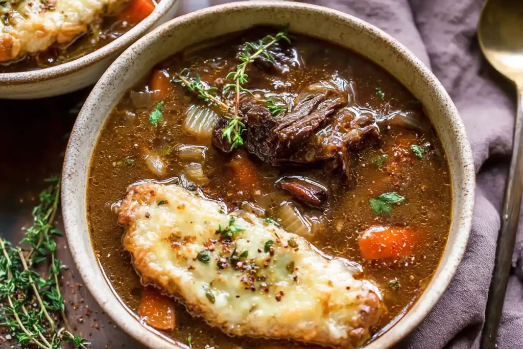 French Onion Beef Short Rib Soup